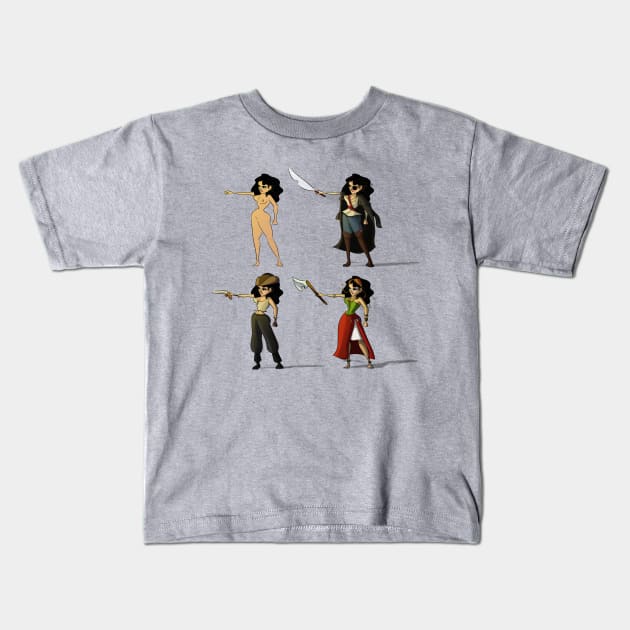 Pirate Girl 2 Kids T-Shirt by Eterea